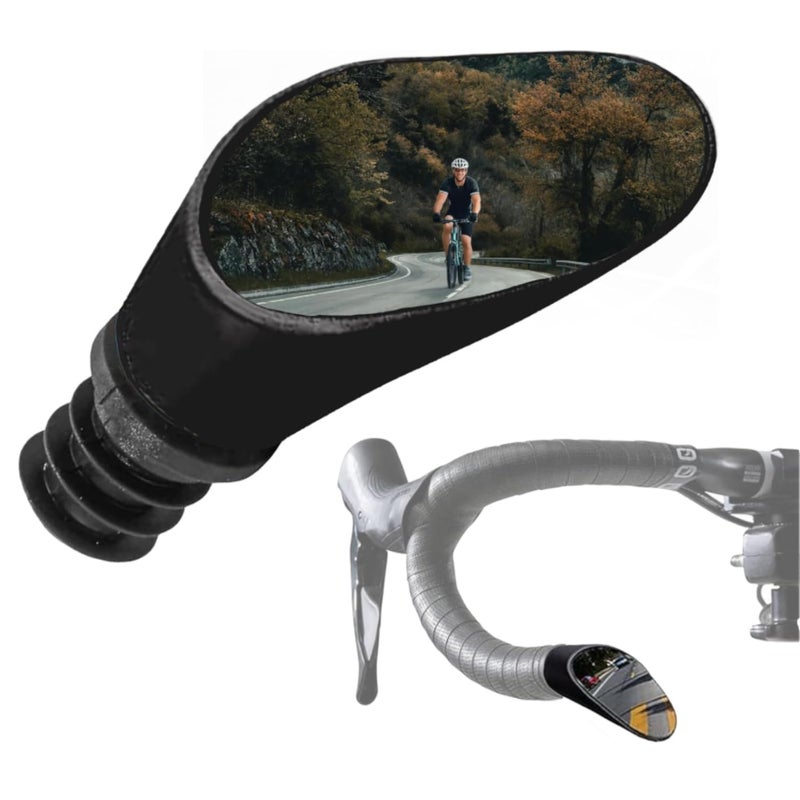 Sprintech Swiss-Made Convex Chrome-Plated Bike Mirror for Drop Bars â€“ Hand-Finished, Adjustable, Reflective Surface, Durable ABS Housing, Universal Fit for Enhanced Rear Visibility (Black, Single) - Image 1